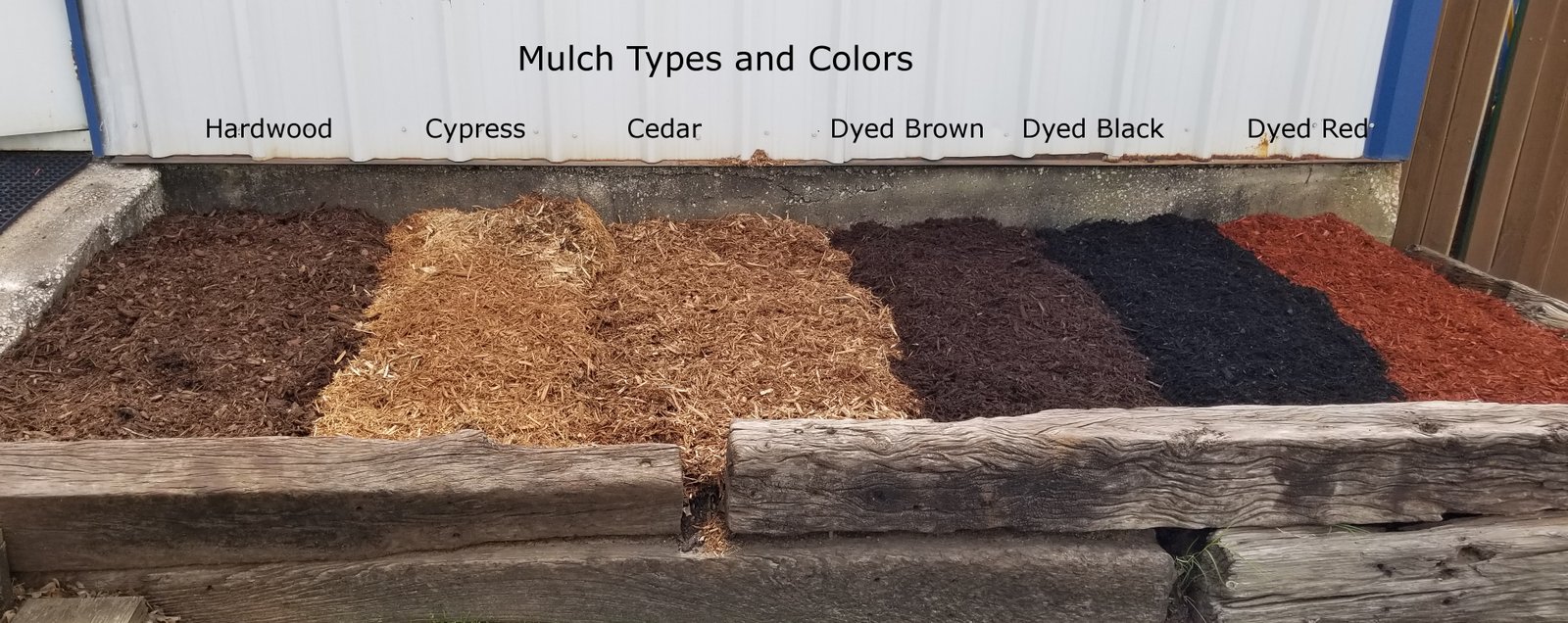 Common garden mulch materials including wood chips bark straw and leaves