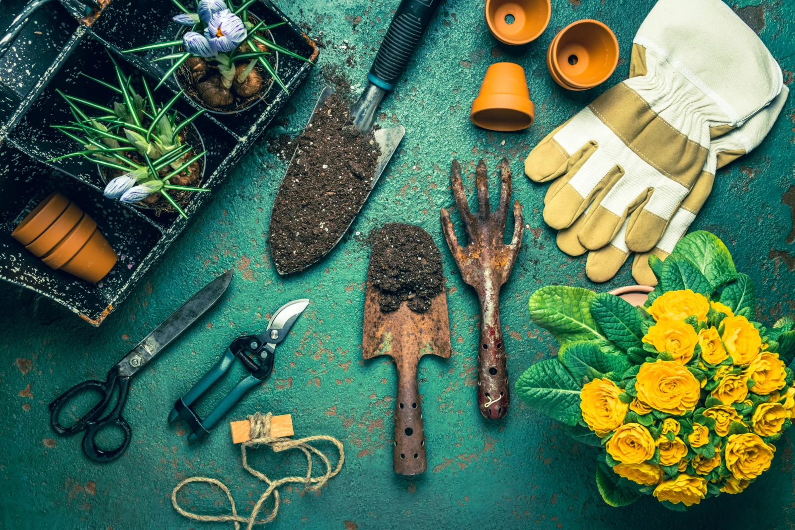 Winter garden inspection and planning with maintained pruning tools